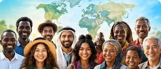 Groupe de personnes de différentes origines et générations